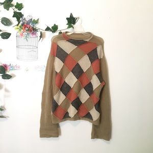 Burberry Merino Knit Diamond bell sleeve  sweater